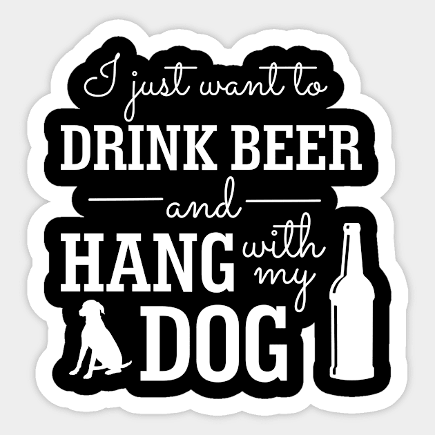 Beer Hang With Dog Canine Funny Humor Sticker by Mellowdellow